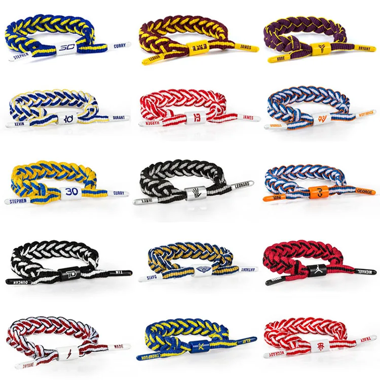 

Adjustable braided sports bracelet basketball fitness sports bracelets for men