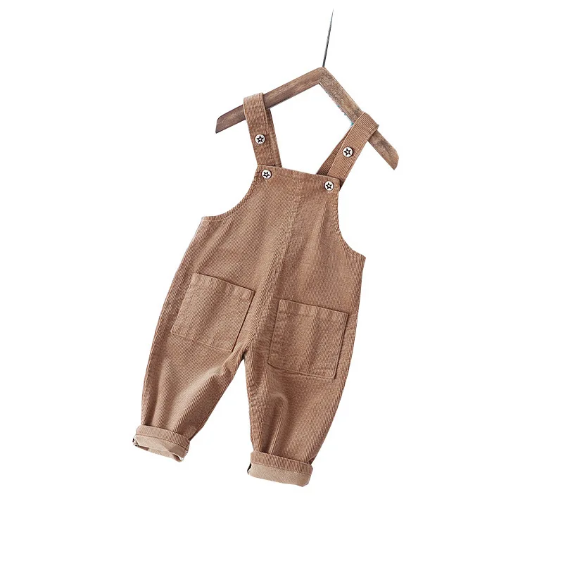 

autumn loose corduroy jumpsuit solid color for kids