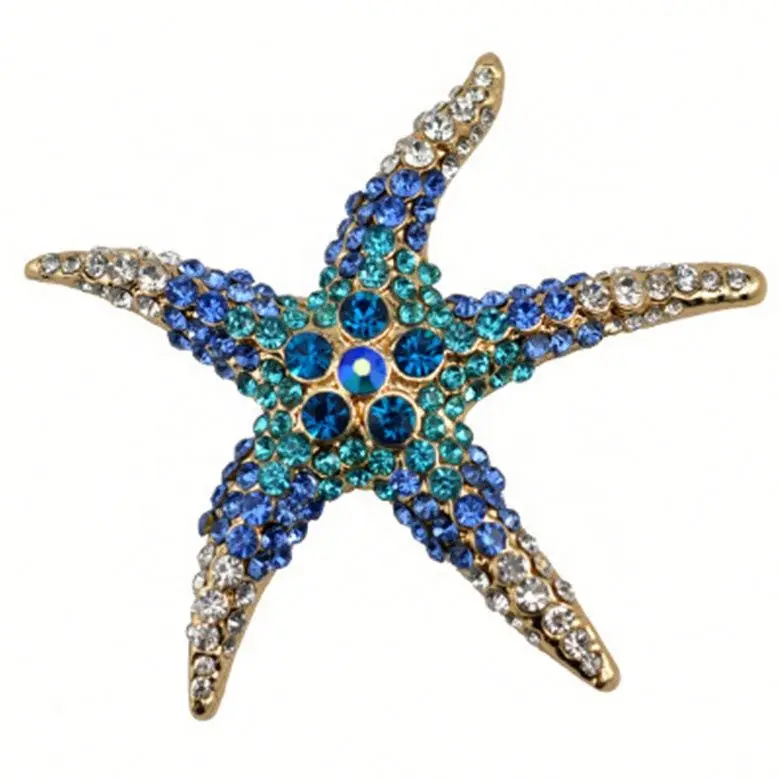 

Fashion Diamond Starfish Brooch Exquisite Rhinestone Alloy Brooch Creative Personality Cute Brooch, Colorful