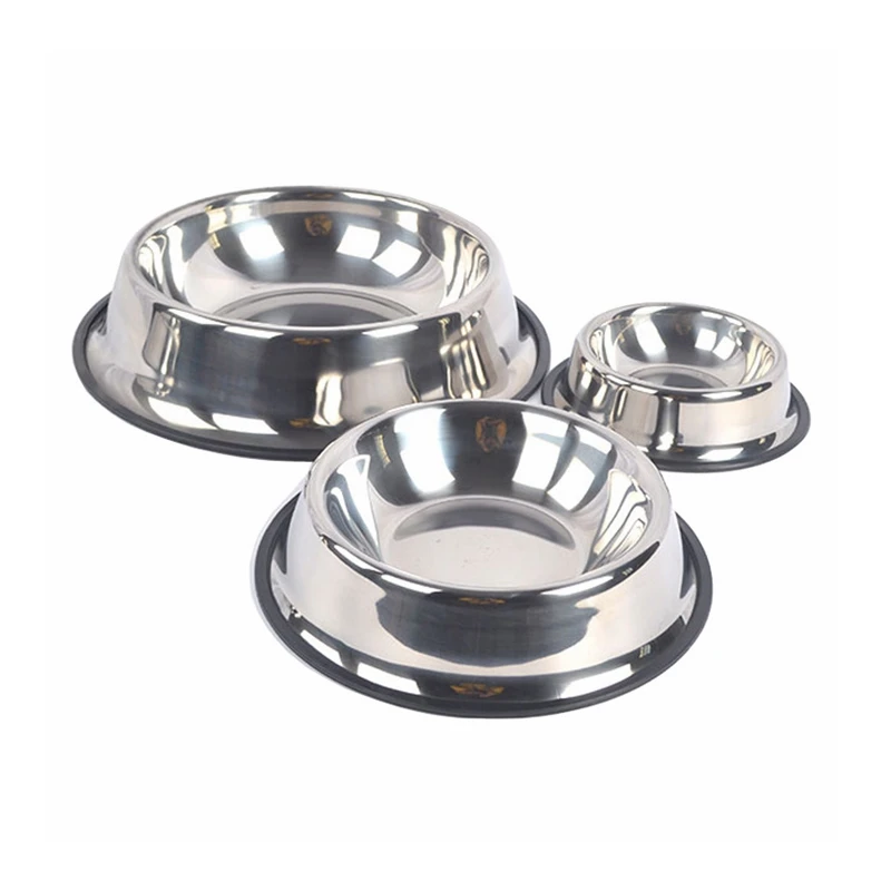 

Luxury Silver Plated Metal Dogs Feeders Bowls Rubber Non-Slip Stainless Steel Pet Bowl Metal Modern