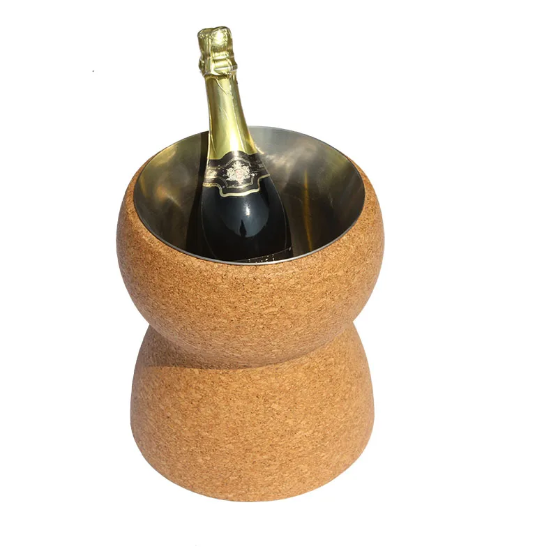 

Champagne cork ice bucket with cork