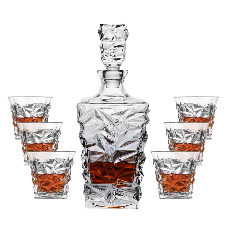 

850ml/28.5oz Whiskey Glass Cup Decanter Set Drink Whiskey Glasses Decanter Gift for Father's Day, Clear