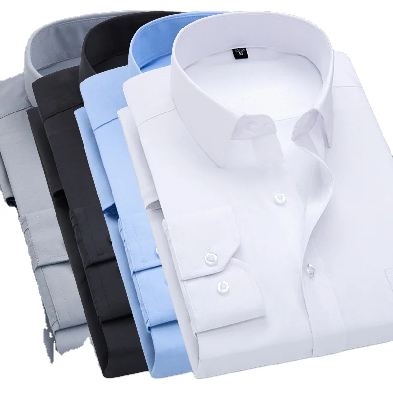 

2021 Men Shirts Custom Work White Long Sleeve Tuxedo Formal Shirts Men's Dress Shirts