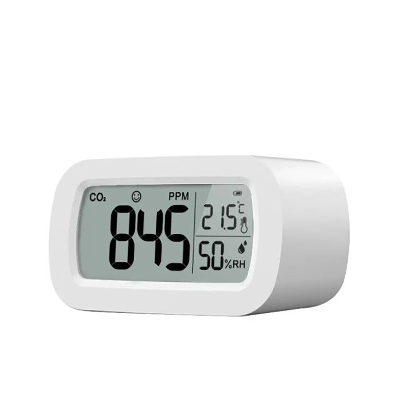 

Combo Mini infrared CO2 detector and Fire smoke alarm monitor CO2 sensors, White