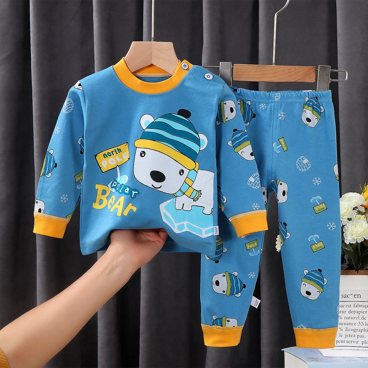 

2021 cotton100 long sleeves comfortable toddler clothing baby clothing sets