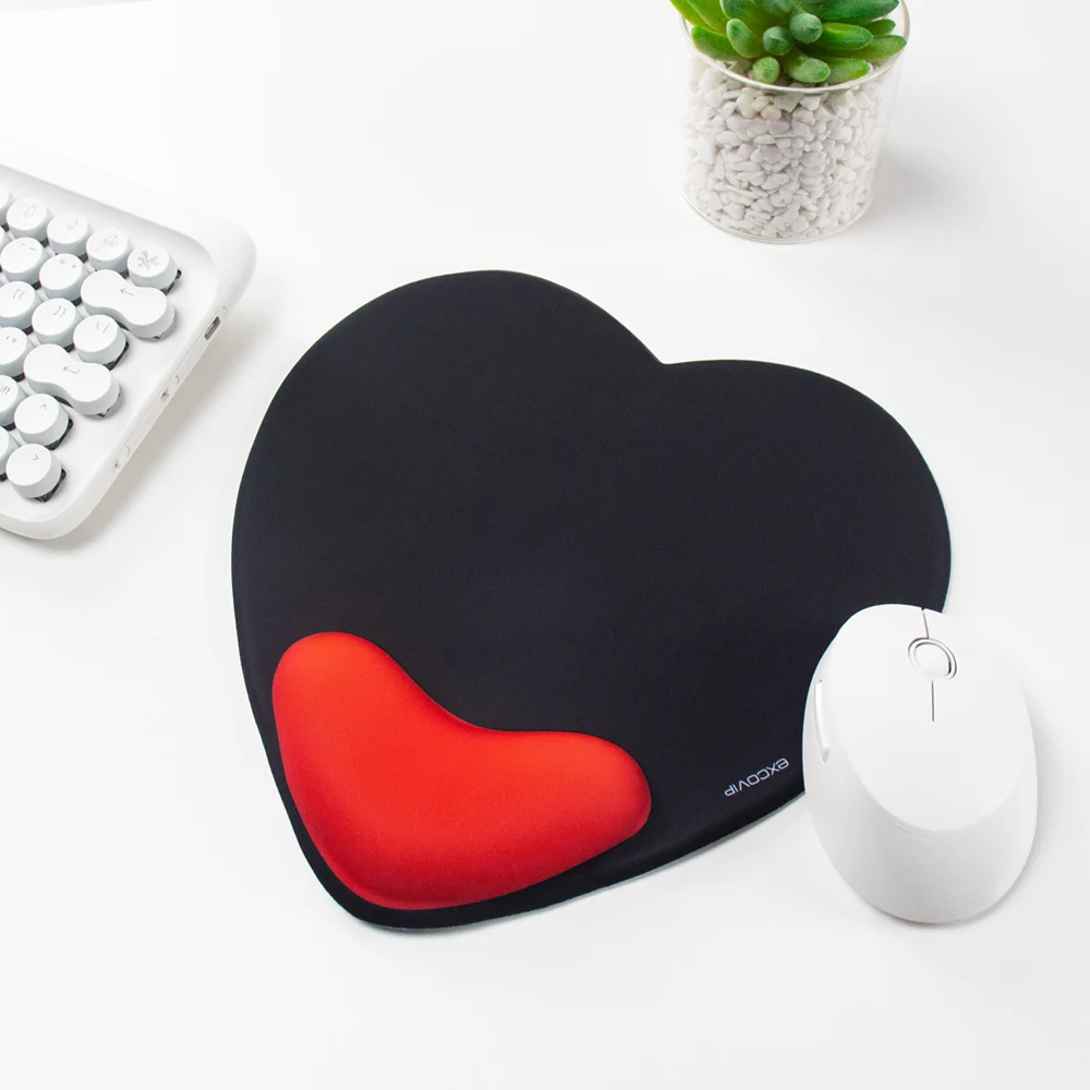 爱形状鼠标垫手腕休息超越新产品蓝色和黑色对比色设计的企业和家庭