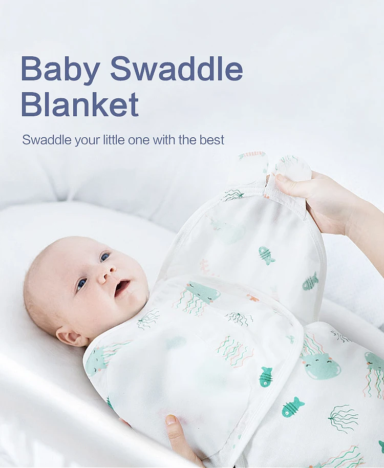 Extremely Soft 06 Months Newborns Adjustable Sack Muslin Swaddle