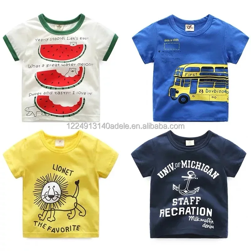 

Fashionable Children's cartoon T-shirt comfortable printed tshirt summer boys T-shirt children's clothes