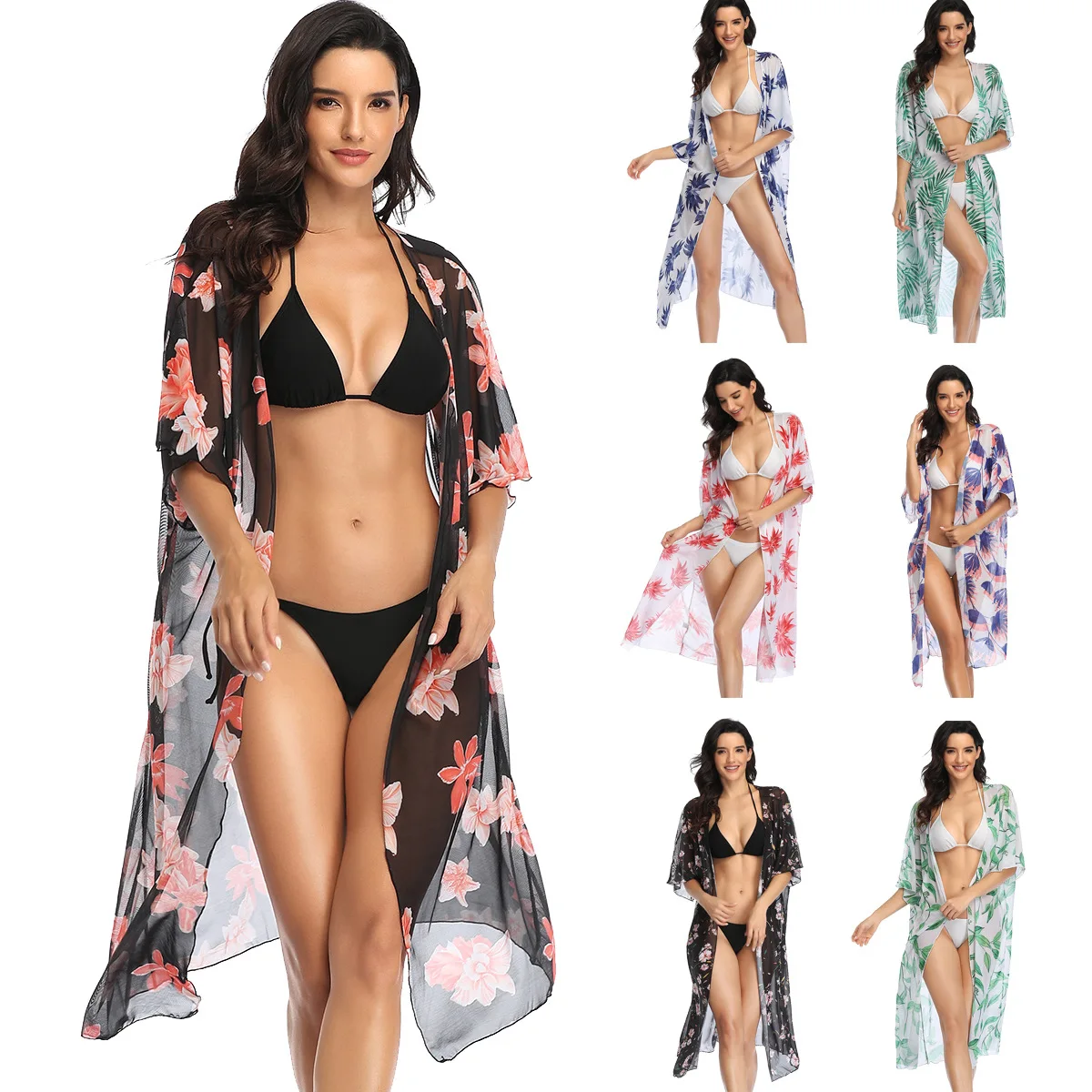 

2021 Summer Boho Womens Sun Protection Bikini Skirt Wrap Thin Mesh Swim Bathing Suit Woman Beach Dress Wear Swimwear Cover Ups, Picture showed