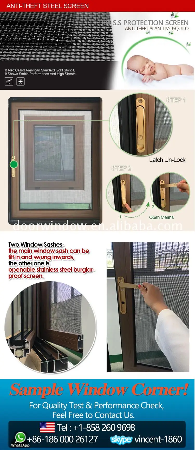 Wholesale efficient windows double pane thermal glazing casement entry inswing open style