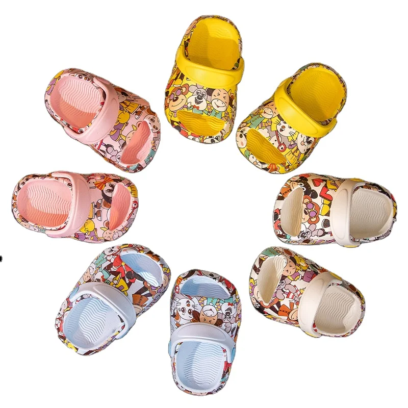 

Cute Cartoon Cat And Dog Print Kids Garden Shoe Children'S Slippers Baby Casual Shoes