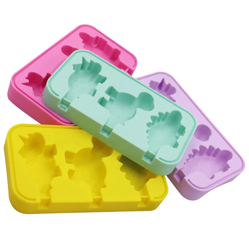 

High Quality DIY Silicone Ice Cream Mold Pop Maker Healthy And Safety, Yellow,purple,pink,green