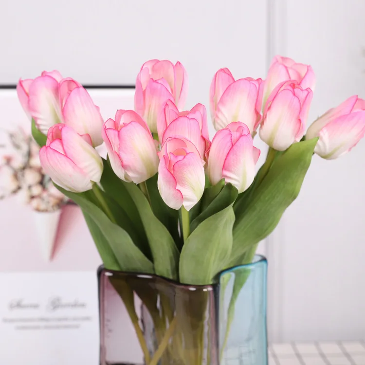 

O-X302 Wholesale Faux tulips flower real touch flowers bulbs Moisturizing white artificial tulip for home wedding Decor