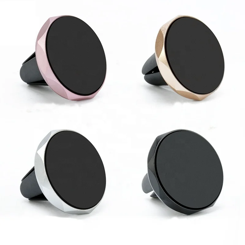 

wholesale price flexible MIni car Magnetic Air Vent Mount magnet metal mobile phone Stand holder for iphone X Xs, Silver,gold,pink,black ,red ,blue