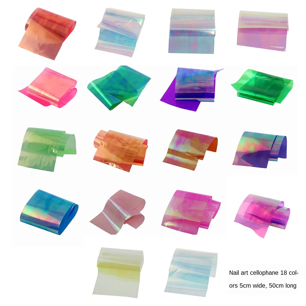 

IMAGNAIL 21 Colors Mermaid Holographic Nail Stickers Mirror Decals Nail Foil