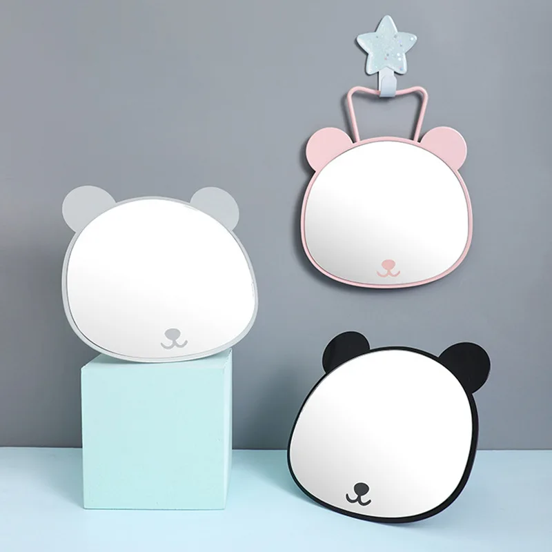 

Cartoon Animal Shape Dual-purpose Table HD Mirror Adjustable Bracket Cute Girl Student Makeup Mirror, As pics/customized