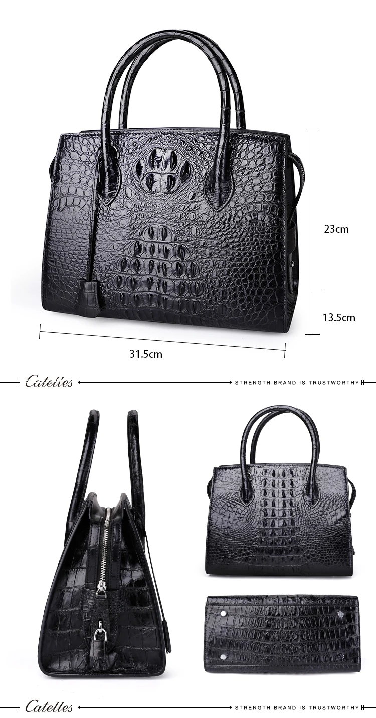 Wholesale Elegant Shoulder Bag Genuine Caiman Leather Women Handbag ...