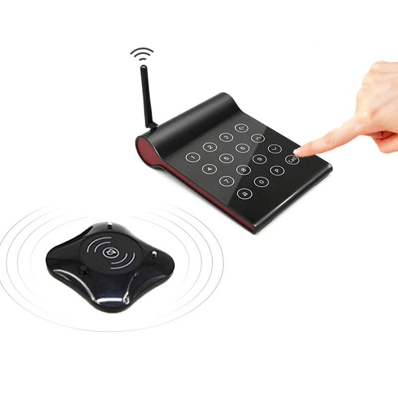 

Up to 997 Pagers 433MHz Wireless New Arrival Touch Key Led Display Waterproof Restaurant Queuing Wireless Calling System