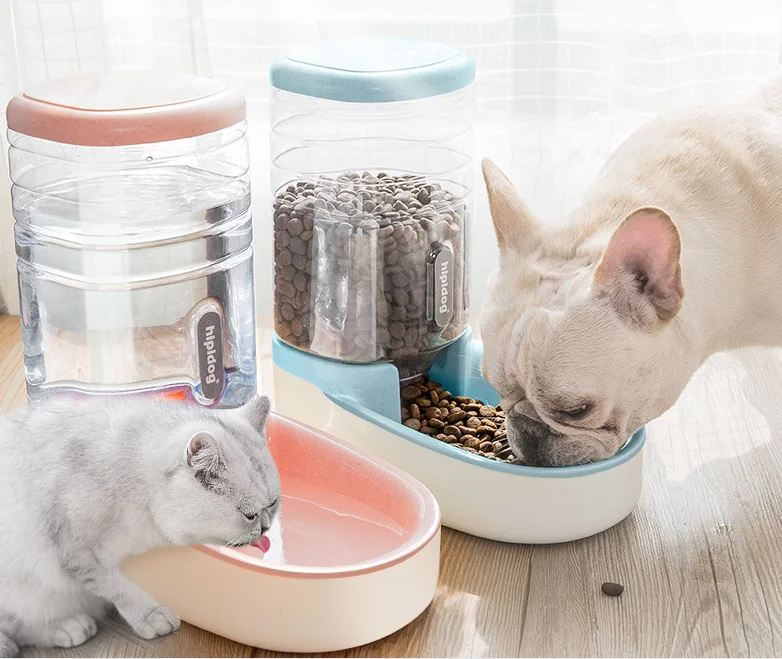 

Amazon hot sale automatic pet feeder cat water combination food bucket, Picture color