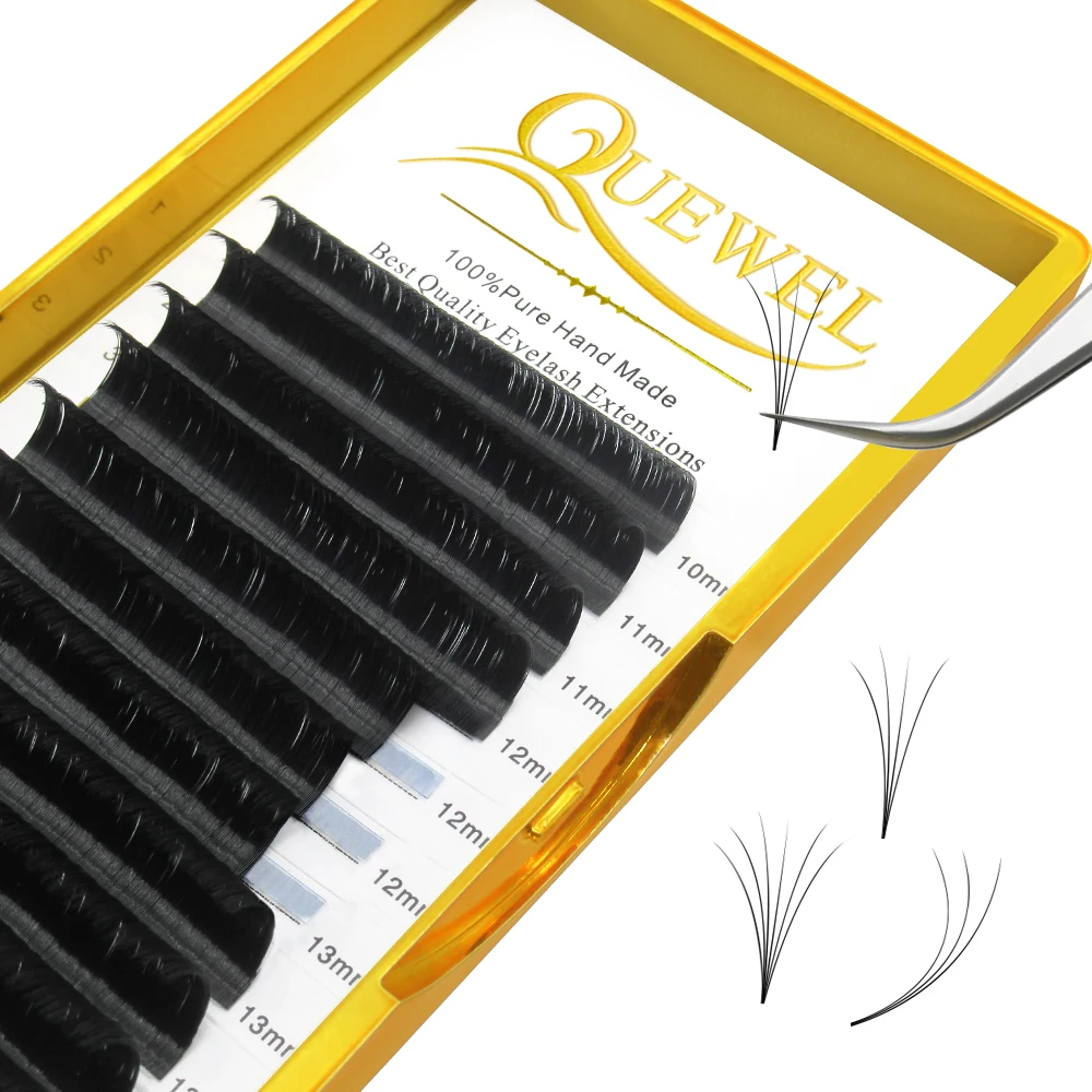 

Quewel Eyelash Extension Fan Premium Mink Easy Fan Eyelash Handmade Auto Flowering Individual Lashes