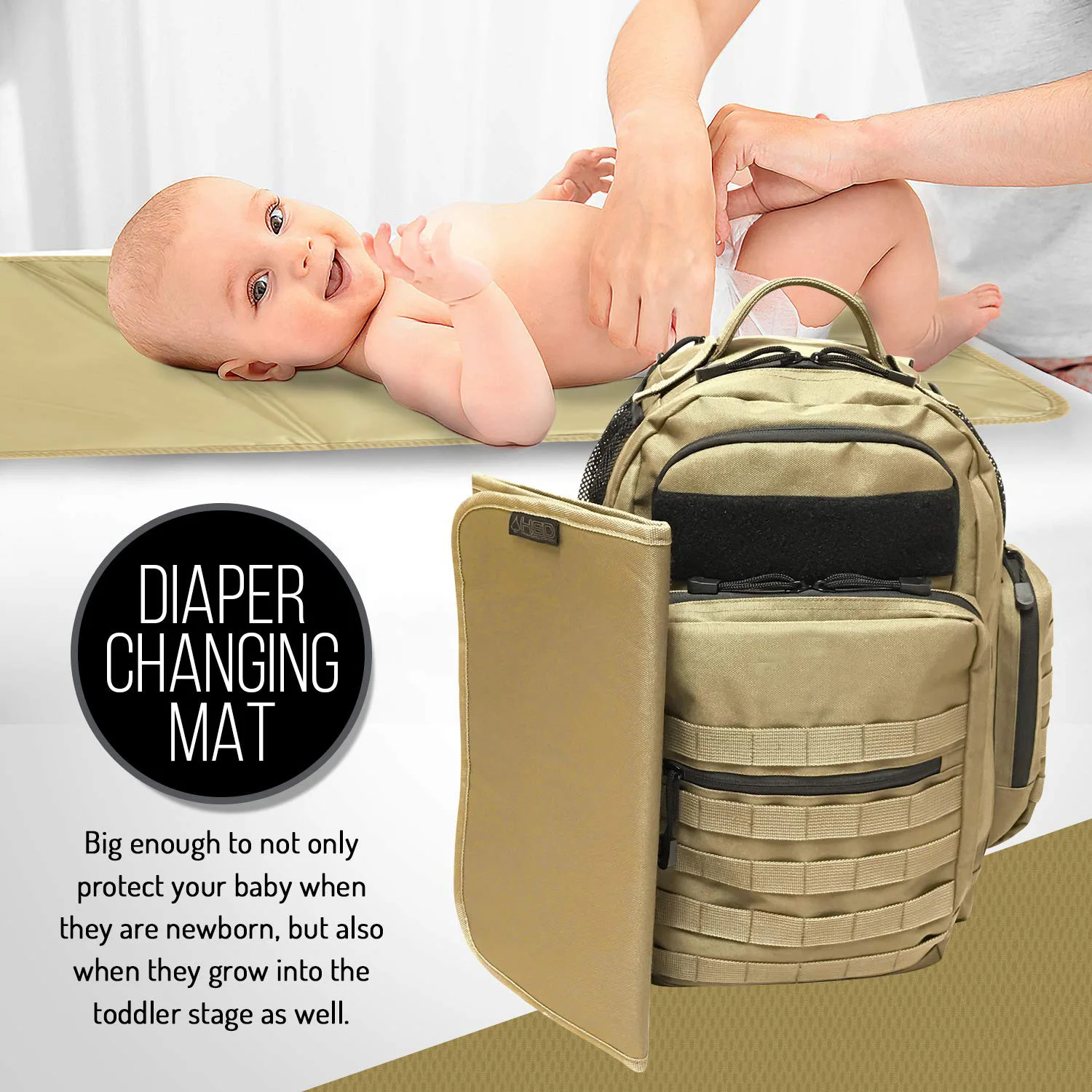 Large Waterproof Men Dad Travel Baby Bag Military Tactical Diaper