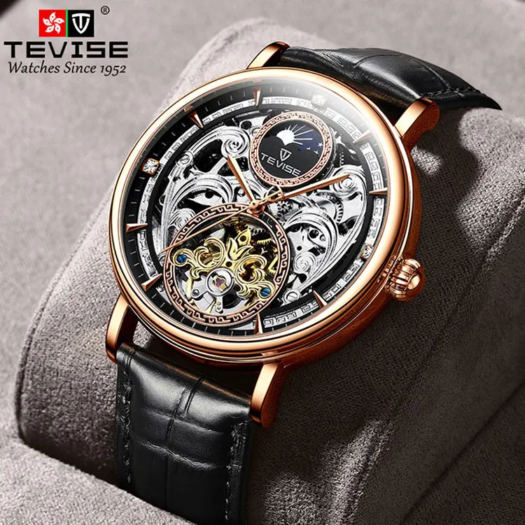 

Top Luxury brand Skeleton Mechanical Men Watch Waterproof Tourbillon Dial Clock Fashion Automatic Watch Male, Optional