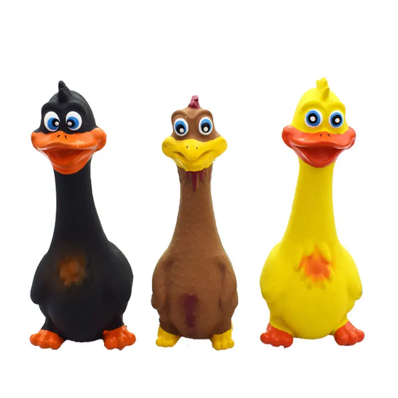 

Pet Bite-resistant Teeth Called Standing Big-mouthed Chicken Duck Latex Vocal Toy for Dog, 3 colors