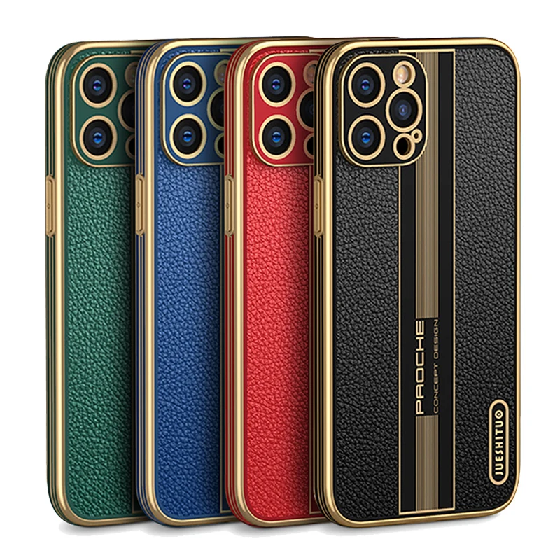 

Luxury Soft Silicone Shockproof Back Cover PU Leather Mobile Phone Case For Apple iPhone 12 11 Pro Max Mini Cellphone Bag Coque, Black/red/blue/white/green