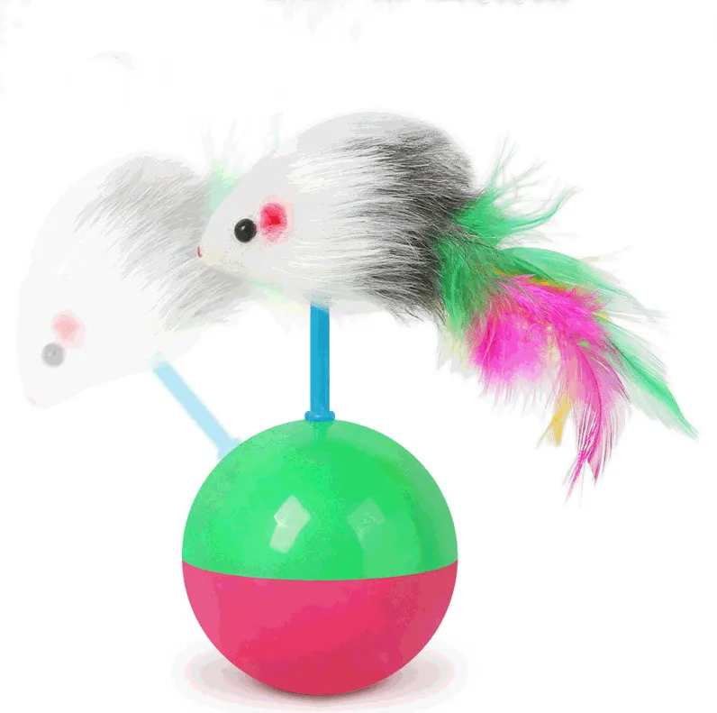

Cat Tumbler Mouse Color Chicken Feather Flocking Mouse Tumbler Mouse Ball Cat Toy Ball Cat Tumbler Toy