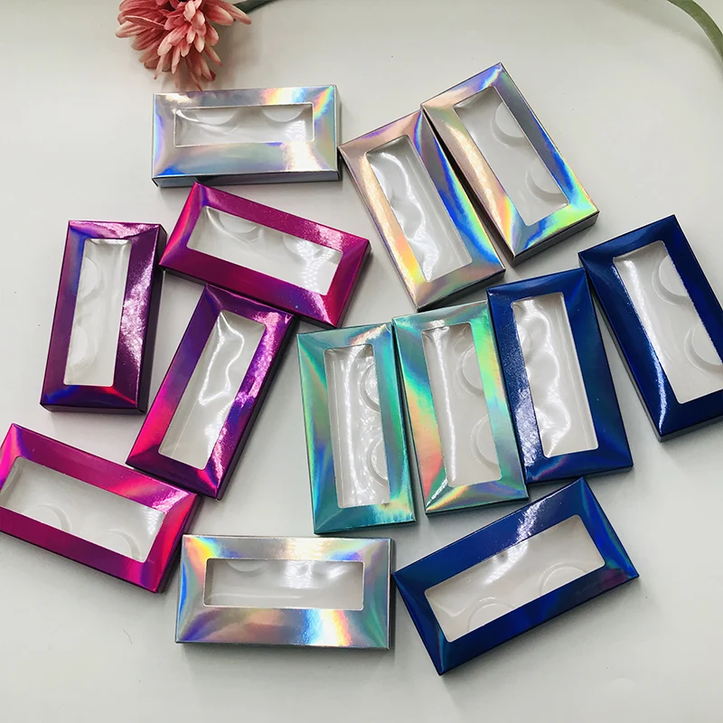 

Wholesale eyelashes box mixed colors all kind of mink lashes packing holographic lashes box, Mixed holographic box