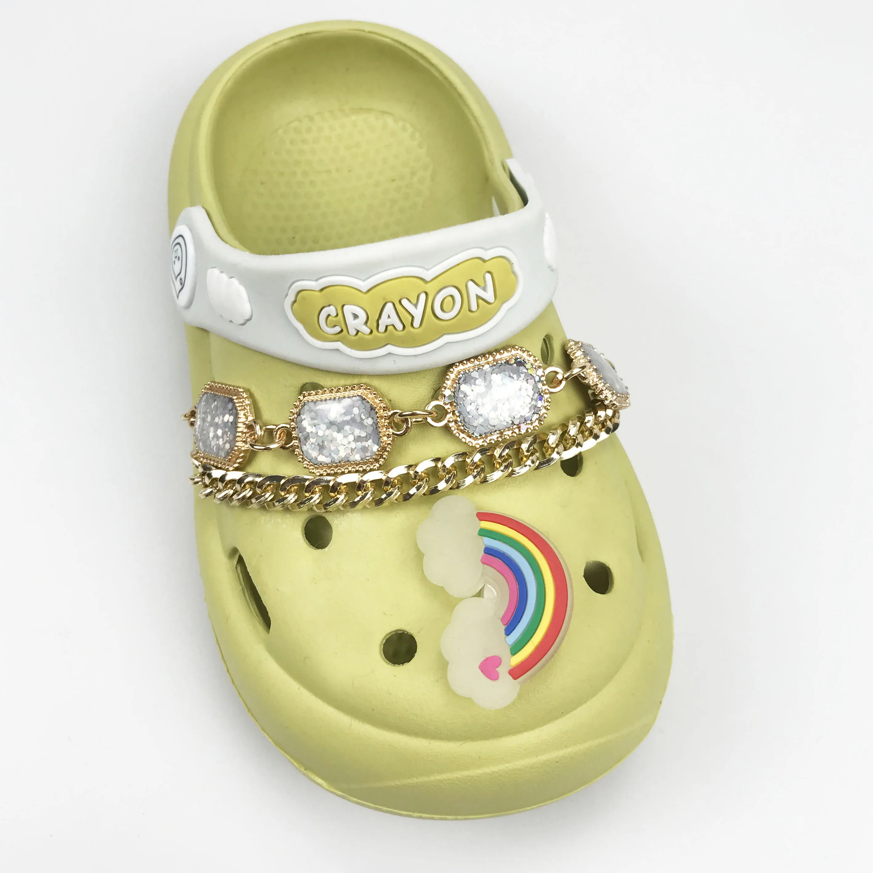 

designer Crystal chain charms for croc clog shoe decoration