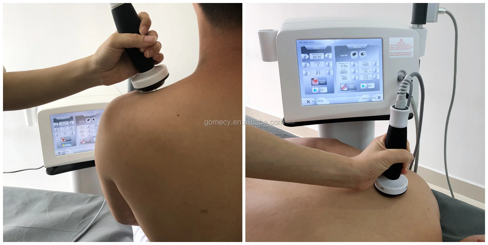 超声波面部按摩与冲击波深温脂肪脂肪去除身体减肥美容组合