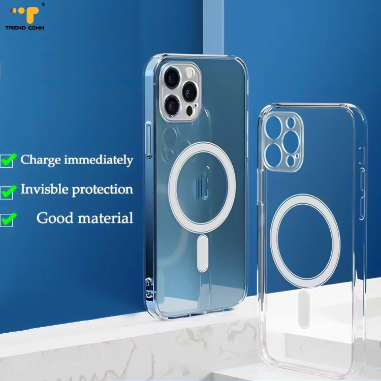 

Transparent Strong Magnetic Adsorption Plastic Shockproof Charging Case For iPhone 12 Pro Max