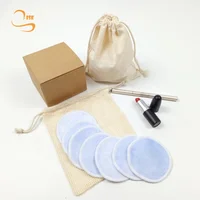 

3.15" Soft Rounds Facial Cleansing Wipes Girls Reusable Bamboo Make Up Remover Pads