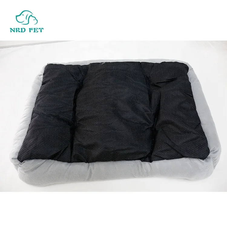 

Faux Fur Dog Bed Washable Clear Dog Bed Folding Pet Dog House, Dark grey