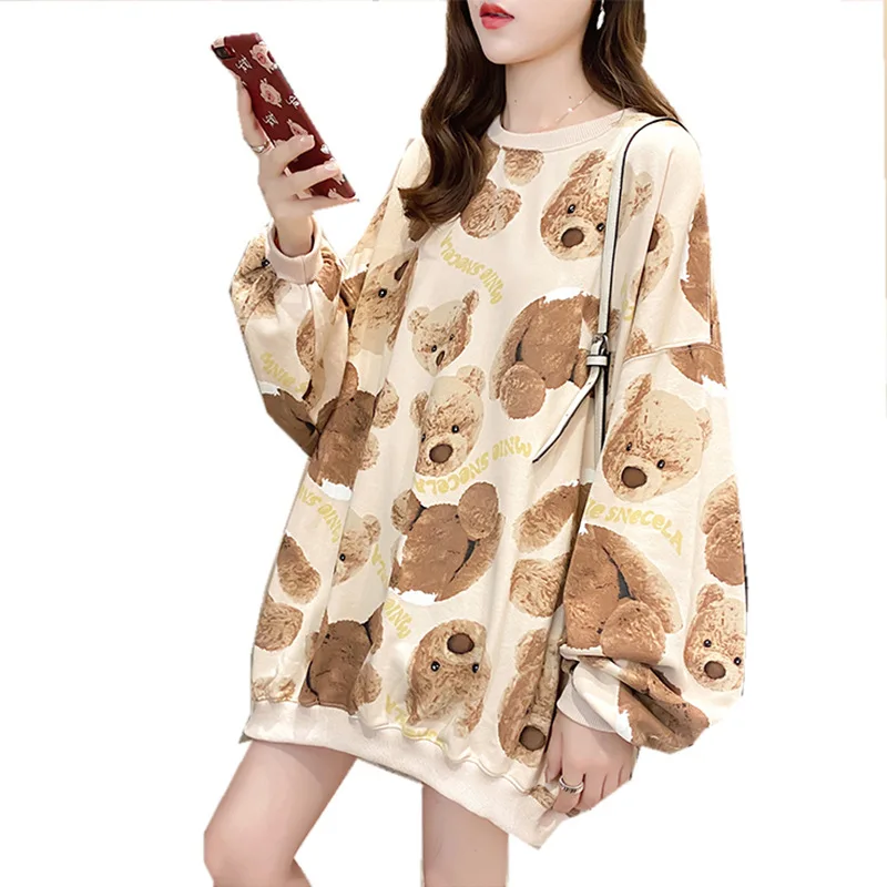 

Korean Sweater with Loose Round Neck and Long Long Sleeve Top Is Thin In Spring and Autumn