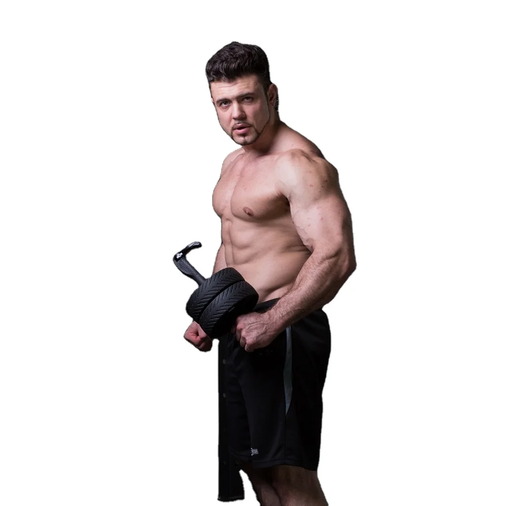 

Portable solid black abdominal wheel of exercise equipment