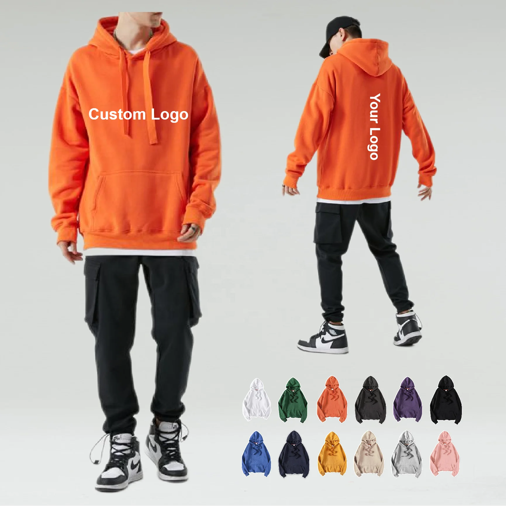 

High Quality Custom Blank Cotton And Polyester Hoodie Unisex Streetwear Pullover Plain Men's Hoodies Sweatshirts