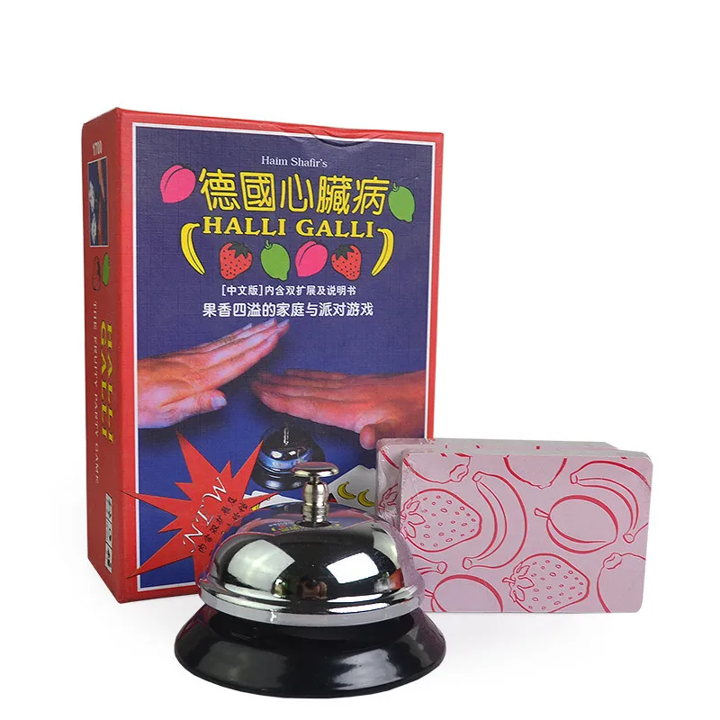 

Fruity Extreme version with metal Bell Table Game For Family Party indoor games Halli Galli cards board game, As picture