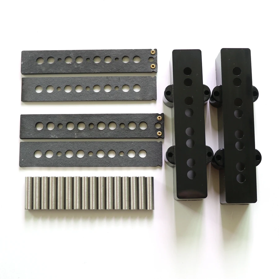 

One set 4 string Jazz Bass pickup kit with Alnico 5 magnet rods and flatwork for DIY pickup building assembly