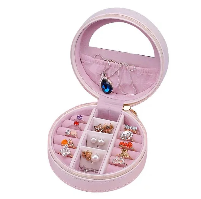 

Custom Logo With Lid Cylinder Blue Paper Jewelry Packing Box