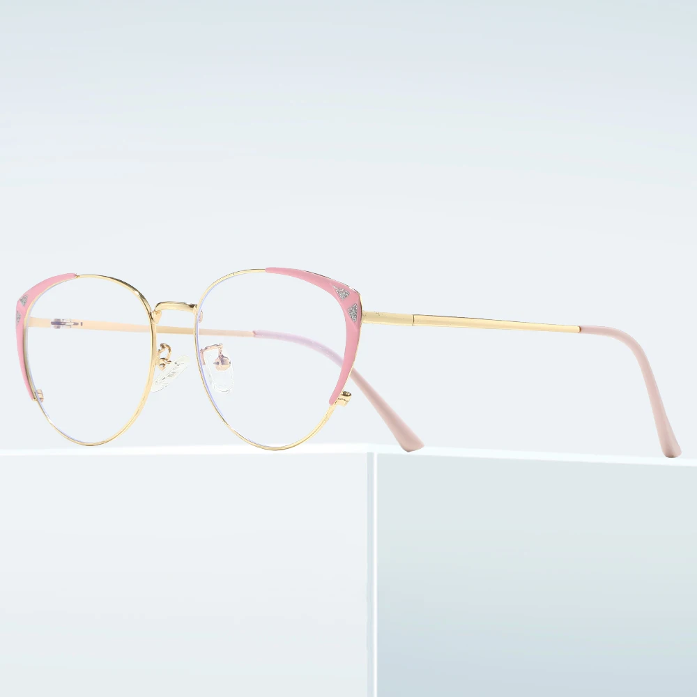 Metal Glasses Frame Women Vintage Eyeglasses Frames Prescription Eyewear Stylish Spring Hinges Optical Spectacle Eye