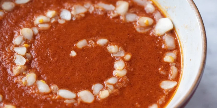 A chef tasting homemade guajillo sauce