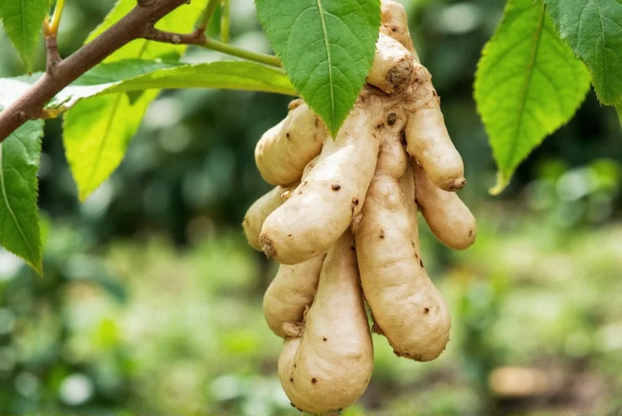 Ginger plants growing in partial shade with rich soil