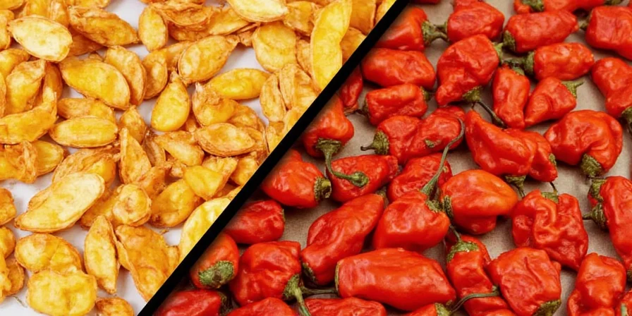 Vacuum sealed habanero peppers in bag