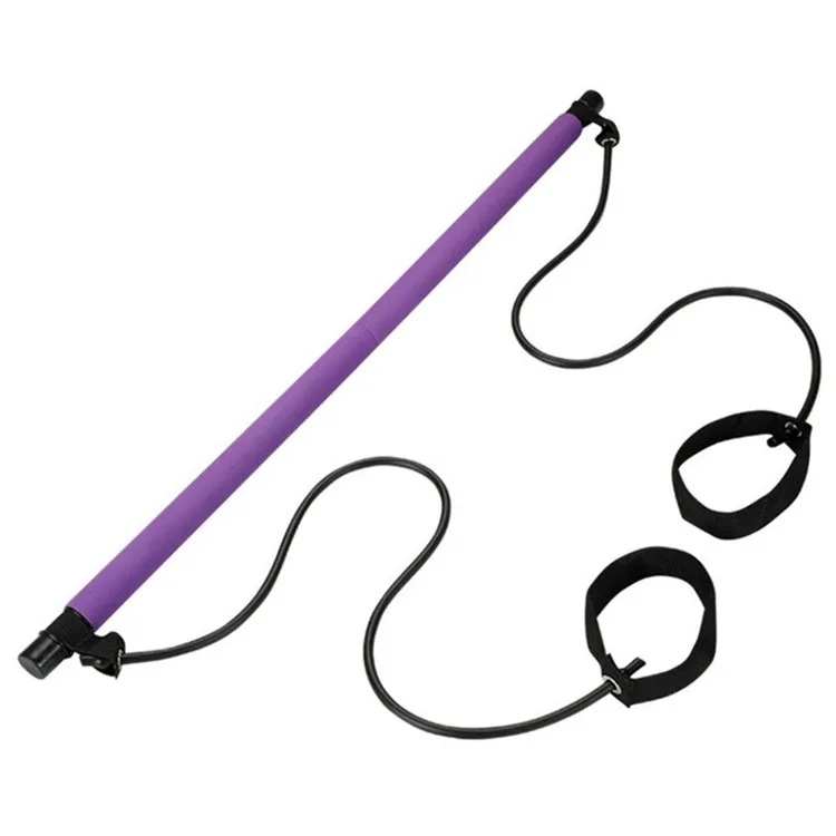 

Home Multifunctional Portable Yoga Stick with Resistance Pilates Bar Kit, Purple