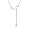 Factory wholesale S925 sterling silver jewelry gold plated Maple leaf dangle pearl necklace