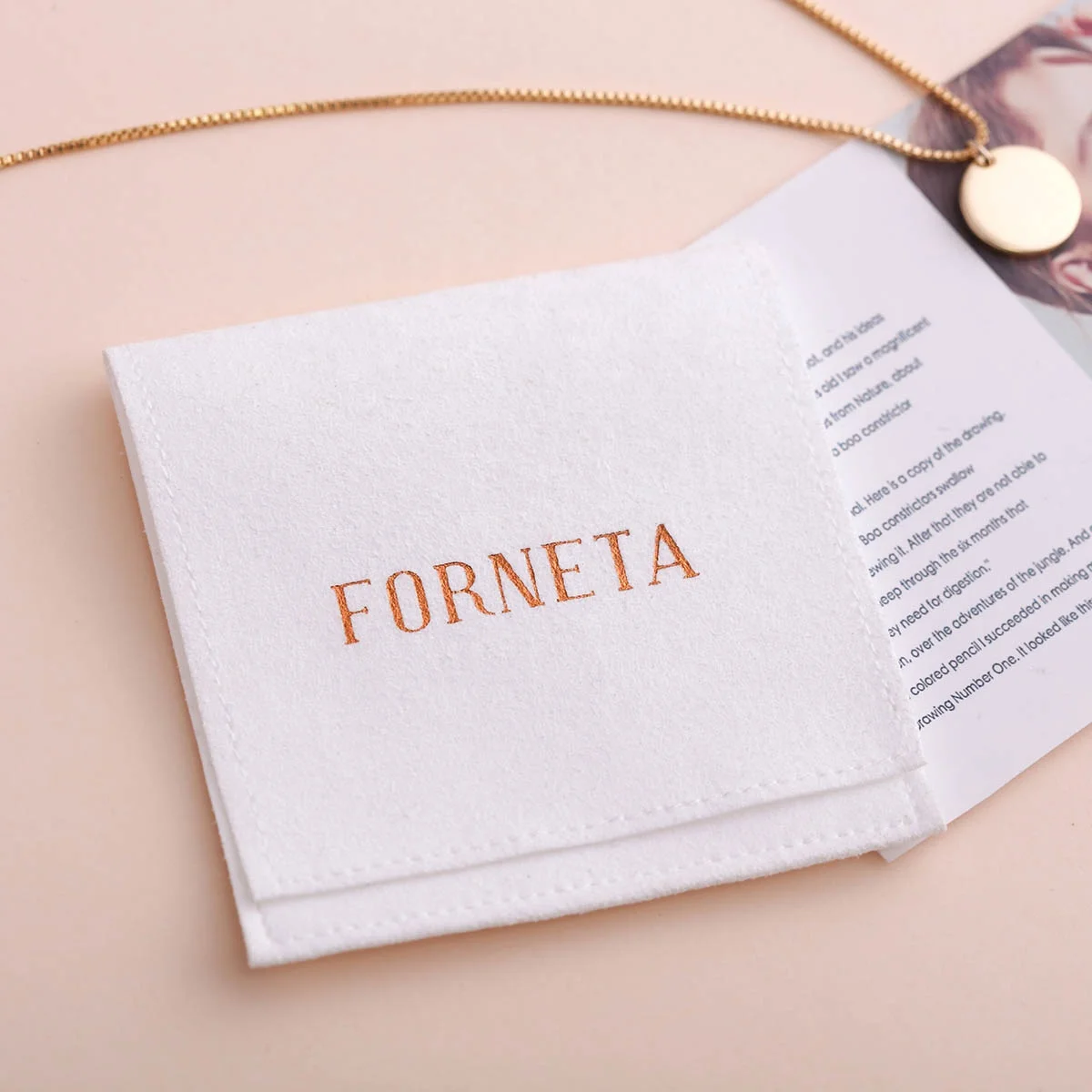 
PandaSew customized logo jewellery envelop flap microfiber jewelry dust pouch 