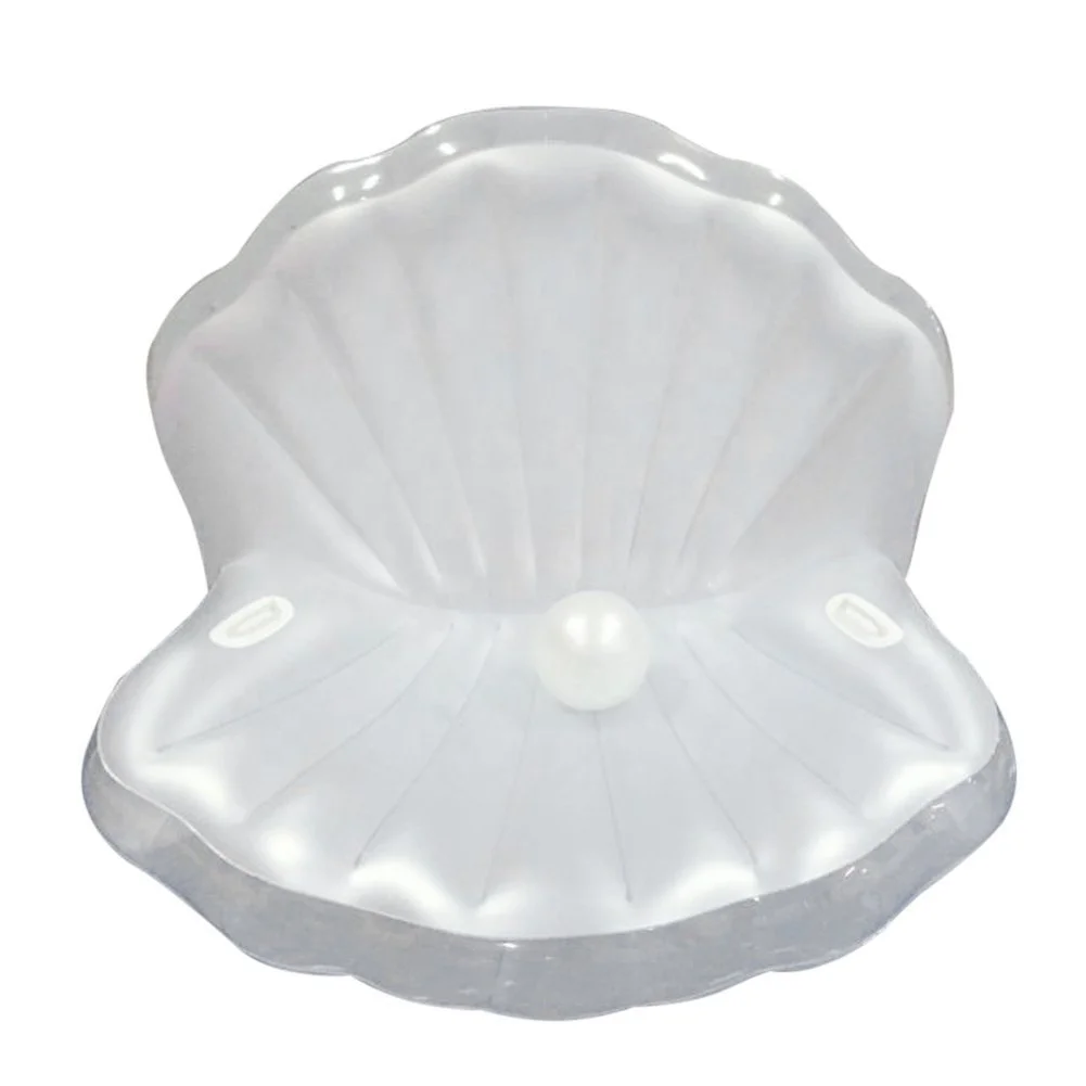 

High quality pvc inflatable seashell pool float, White