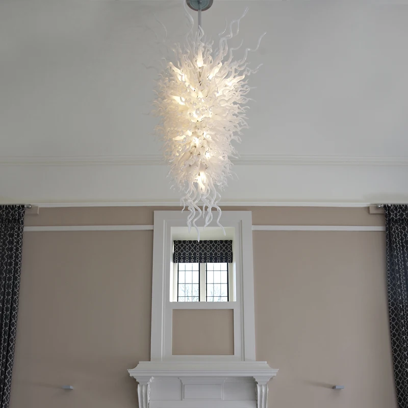 

Fancy White Lighting Large Murano Glass Chandelier Light Fixture LED Lusture Indoor Home Hotel Chandeliers, Customized